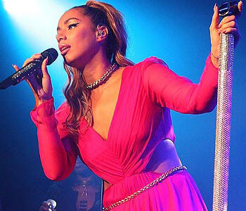 Leona Lewis wears Ariella Couture